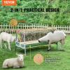 VEVOR 2 in 1 Livestock Hay Feeder, 80-Gallon Capacity, 59″ Long Goat Hay Feeder with Deeper Feeding Pan, Heavy Duty Steel for Sheep Farms Sheds