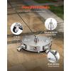 VEVOR 20 Inch Pressure Washer Surface Cleaner, 4000 PSI Stainless Steel Attachment with 4 Wheels, 2 Nozzles, 3/8 Inch Quick Connect and Dual Handle for Concrete, Patio, Sidewalk(Stainless Steel)