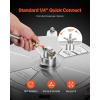 VEVOR 20 Inch Pressure Washer Surface Cleaner, 4000 PSI Stainless Steel Attachment with 4 Wheels, 2 Nozzles, 3/8 Inch Quick Connect and Dual Handle for Concrete, Patio, Sidewalk(Stainless Steel)