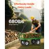 VEVOR 900 LBS Steel Garden Cart, 2 in 1 Handle, Heavy Duty Pullable Garden Wagon with 10″ Flat-Free Tires, Outdoor Utility Yard Wagon Cart with Detachable Side Panels, Attach to ATV or Tractor(Black+green)