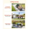 VEVOR 900 LBS Steel Garden Cart, 2 in 1 Handle, Heavy Duty Pullable Garden Wagon with 10″ Flat-Free Tires, Outdoor Utility Yard Wagon Cart with Detachable Side Panels, Attach to ATV or Tractor(Black)