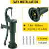 VEVOR Antique Hand Water Pump 14.6 x 5.9 x 25.6 inch Pitcher Pump w/Handle Cast Iron Well Pump w/Pre-set 0.5″ Holes for Easy Installation Old Fashion Pitcher Hand for Yard Ponds Garden Black(Green)