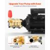 VEVOR Electric Pressure Washer Pump Kit, 1950 PSI, 3.2 GPM, Triplex Power Washer Pump with 5 HP Motor 240 V, Adjustable Water Pressure, for Washing Cars, Gardens, Exterior Walls, Machinery Equipment