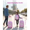 VEVOR Kids Luggage Set, 5 Piece, 18 Inch Hardside Rolling Wheels Suitcase with Backpack & U-shape Pillow, Bee Kids Carry on Luggage Set, Holiday Birthday Gift for Girls Boys, Airline Approved(Unicorn)