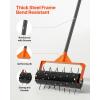 VEVOR Lawn Aerator, 18 in Manual Push Spike Aerator with 4 Wheels & Handle, Heavy Duty Grass Aerators, Supports 40 lbs Added Weight, Rolling Lawn Aeration Tool for Garden Yard Aeration Soil Health(Rolling)