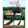VEVOR Lawn Aerator, 18 in Manual Push Spike Aerator with 4 Wheels & Handle, Heavy Duty Grass Aerators, Supports 40 lbs Added Weight, Rolling Lawn Aeration Tool for Garden Yard Aeration Soil Health(Tow Behind)