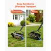 VEVOR Lawn Aerator, 18 in Manual Push Spike Aerator with 4 Wheels & Handle, Heavy Duty Grass Aerators, Supports 40 lbs Added Weight, Rolling Lawn Aeration Tool for Garden Yard Aeration Soil Health(Rolling (Weighted Pro))