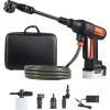 VEVOR Cordless Pressure Washer, 1200PSI MAX Portable Pressure Washer with Brushless Motor, 6-in-1 Nozzle & Water Hose, 4 Speed Adjustable, Battery Powered Handheld Power Cleaner for Home Garden Patio