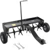 VEVOR Lawn Aerator, 18 in Manual Push Spike Aerator with 4 Wheels & Handle, Heavy Duty Grass Aerators, Supports 40 lbs Added Weight, Rolling Lawn Aeration Tool for Garden Yard Aeration Soil Health(Tow Behind)