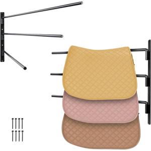 VEVOR Freestanding Saddle Stand, 30 x 30 x 68.5 in, 3 Tiers Saddle Rack, Heavy Duty Saddle Blanket Holder with Removable & Rotating Tiers, English & Western Saddle Rack for Tack Room Organization(3 Tiers-2 Packs)