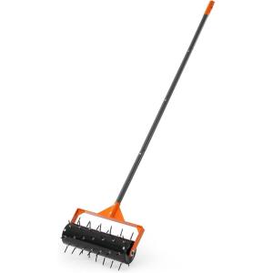 VEVOR Lawn Aerator, 18 in Manual Push Spike Aerator with 4 Wheels & Handle, Heavy Duty Grass Aerators, Supports 40 lbs Added Weight, Rolling Lawn Aeration Tool for Garden Yard Aeration Soil Health(Rolling)