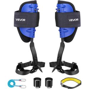 VEVOR Tree Climbing Spikes, 1 Pair Height-Adjustable Climbing Spurs, 350lbs Load Capacity Tree Climbing Gear with Straps, Arborist Equipment for Climbers, Hunting, Fruit Picking(Blue)