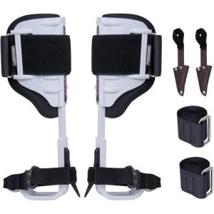 VEVOR Tree Climbing Spikes, 1 Pair Height-Adjustable Climbing Spurs, 350lbs Load Capacity Tree Climbing Gear with Straps, Arborist Equipment for Climbers, Hunting, Fruit Picking(White (Upgraded))