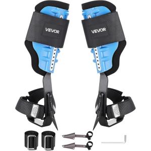 VEVOR Tree Climbing Spikes, 1 Pair Height-Adjustable Climbing Spurs, 350lbs Load Capacity Tree Climbing Gear with Straps, Arborist Equipment for Climbers, Hunting, Fruit Picking(Sky Blue)