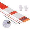 VEVOR Driveway Markers, 20Pcs 48 in Long 1/4 in Dia, Hi-Visibility Driveway Reflectors with 12 in Steel Drill Bits, Reflective Snow Sticks Fiberglass Pole for Parking Lots, Walkways, Snow Plowing(1/4 Inch)