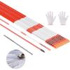 VEVOR Driveway Markers, 20Pcs 58 in Long 5/16 in Dia, Hi-Visibility Driveway Reflectors with 12 in Steel Drill Bits, Reflective Snow Sticks Fiberglass Pole for Parking Lots, Walkways, Snow Plowing(58 Inch)