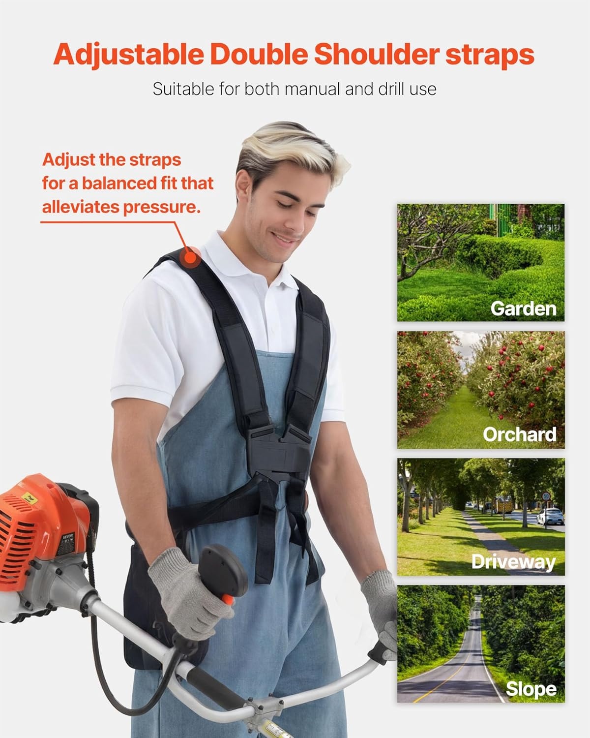 image:imageVEVOR Cordless String Trimmer 43 cc 2Stroke Gas Powered Weed Wacker 17 Cordless Grass Trimmer MultiFunctional Lawn Edger with Shoulder Strap amp 3T Blade Weed Eater for Quick Grass Cleaning736 x 244 x 167 in