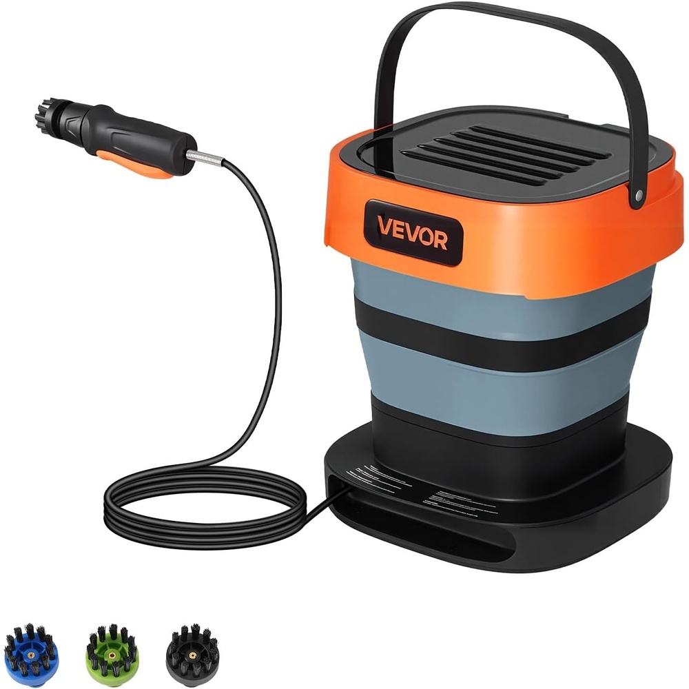 image:imageVEVOR Portable Cordless Pressure Washer with 264 Gal Tank Foldable Power Washer 109 Max PSI 079 Max GPM 3 NozzlesFlexible 787 in Hose TypeC Charging for Bike Cleaning Patio Camping Garden