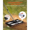 VEVOR Updated Lawn Leveling Rake with Roller, 17″ x 10″ Stainless Steel Lawn Leveler with 63.4″ Adjustable Handle, Heavy Duty Yard Leveling Rake, Effort Saving Lawn Leveling Tool for Yard Golf Court