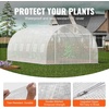 VEVOR Walk-in Tunnel Greenhouse, 29.2×9.7×6.5 ft Hoop House Greenhouse Tunnel, Plant Hot House with Galvanized Steel Frame, Green PE Cover, Roll-up Zipper Door and 12 Windows for Outdoor(White)