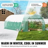 VEVOR Walk-in Tunnel Greenhouse, 29.2×9.7×6.5 ft Hoop House Greenhouse Tunnel, Plant Hot House with Galvanized Steel Frame, Green PE Cover, Roll-up Zipper Door and 12 Windows for Outdoor(Green)