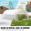 VEVOR Walk-in Tunnel Greenhouse, 29.2×9.7×6.5 ft Hoop House Greenhouse Tunnel, Plant Hot House with Galvanized Steel Frame, Green PE Cover, Roll-up Zipper Door and 12 Windows for Outdoor(White)