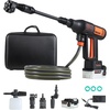 VEVOR Cordless Pressure Washer, 1200PSI MAX Portable Pressure Washer with Brushless Motor, Dual Batteries, 6-in-1 Nozzle & Water Hose, 4 Speed Adjustable, Handheld Power Cleaner for Home Garden Patio