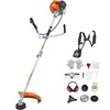 VEVOR Cordless String Trimmer, 43 cc 2-Stroke, Gas Powered Weed Wacker, 17″ Cordless Grass Trimmer, Multi-Functional Lawn Edger with Shoulder Strap & 3T Blade, Weed Eater for Quick Grass Cleaning(73.6 x 24.4 x 16.7 in)