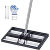 VEVOR Updated Lawn Leveling Rake with Roller, 17″ x 10″ Stainless Steel Lawn Leveler with 63.4″ Adjustable Handle, Heavy Duty Yard Leveling Rake, Effort Saving Lawn Leveling Tool for Yard Golf Court