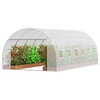 VEVOR Walk-in Tunnel Greenhouse, 29.2×9.7×6.5 ft Hoop House Greenhouse Tunnel, Plant Hot House with Galvanized Steel Frame, Green PE Cover, Roll-up Zipper Door and 12 Windows for Outdoor(White)