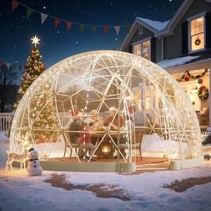 VEVOR Garden Dome Tent, 15 x 9.5 ft Clear Bubble Tent House for 12-14 Person, Waterproof PVC Geodesic Dome Greenhouse with Ventilated Window, Outdoor Igloo Tents for Patio Backyard Party Camping(15 x 9.5 FT)