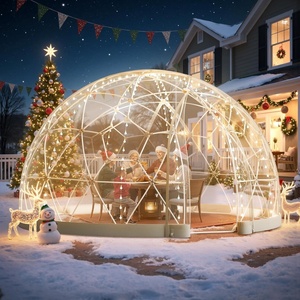 VEVOR Garden Dome Tent, 15 x 9.5 ft Clear Bubble Tent House for 12-14 Person, Waterproof PVC Geodesic Dome Greenhouse with Ventilated Window, Outdoor Igloo Tents for Patio Backyard Party Camping(12 x 7.2 FT)