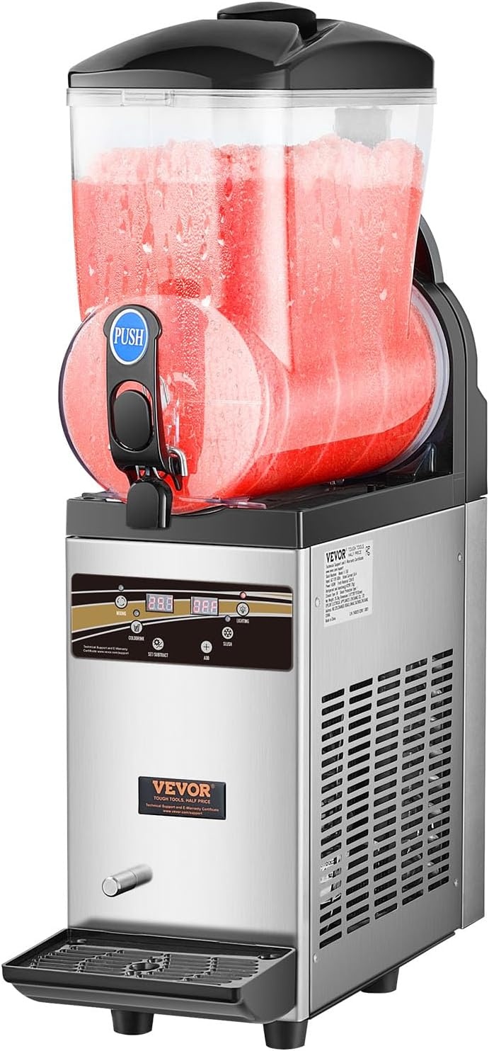 image:imageVEVOR Commercial Margarita Machine 15L Single Tank Commercial Slushie Machine 60 Cups Stainless Steel Margarita Smoothie Frozen Drink Maker Slushy Maker for Home Party Restaurants Cafe Bars15 L1
