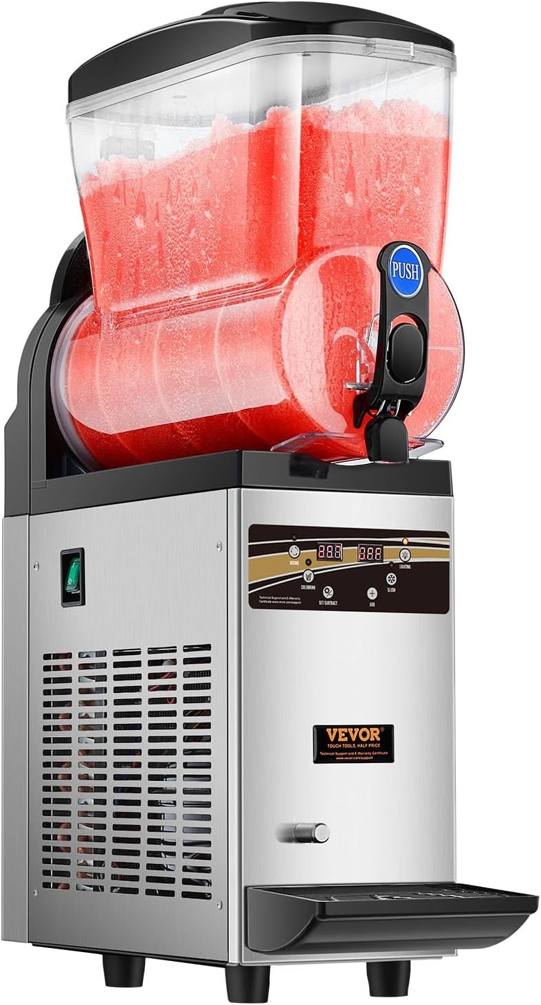 image:imageVEVOR Commercial Margarita Machine 15L Single Tank Commercial Slushie Machine 60 Cups Stainless Steel Margarita Smoothie Frozen Drink Maker Slushy Maker for Home Party Restaurants Cafe Bars15 L1