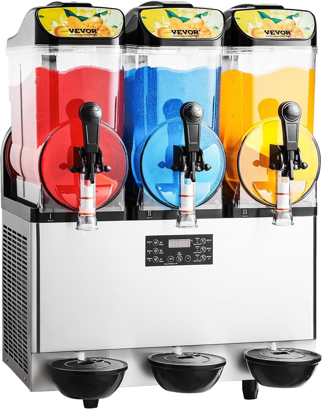 image:imageVEVOR Commercial Margarita Machine 15L Single Tank Commercial Slushie Machine 60 Cups Stainless Steel Margarita Smoothie Frozen Drink Maker Slushy Maker for Home Party Restaurants Cafe Bars15Lx3