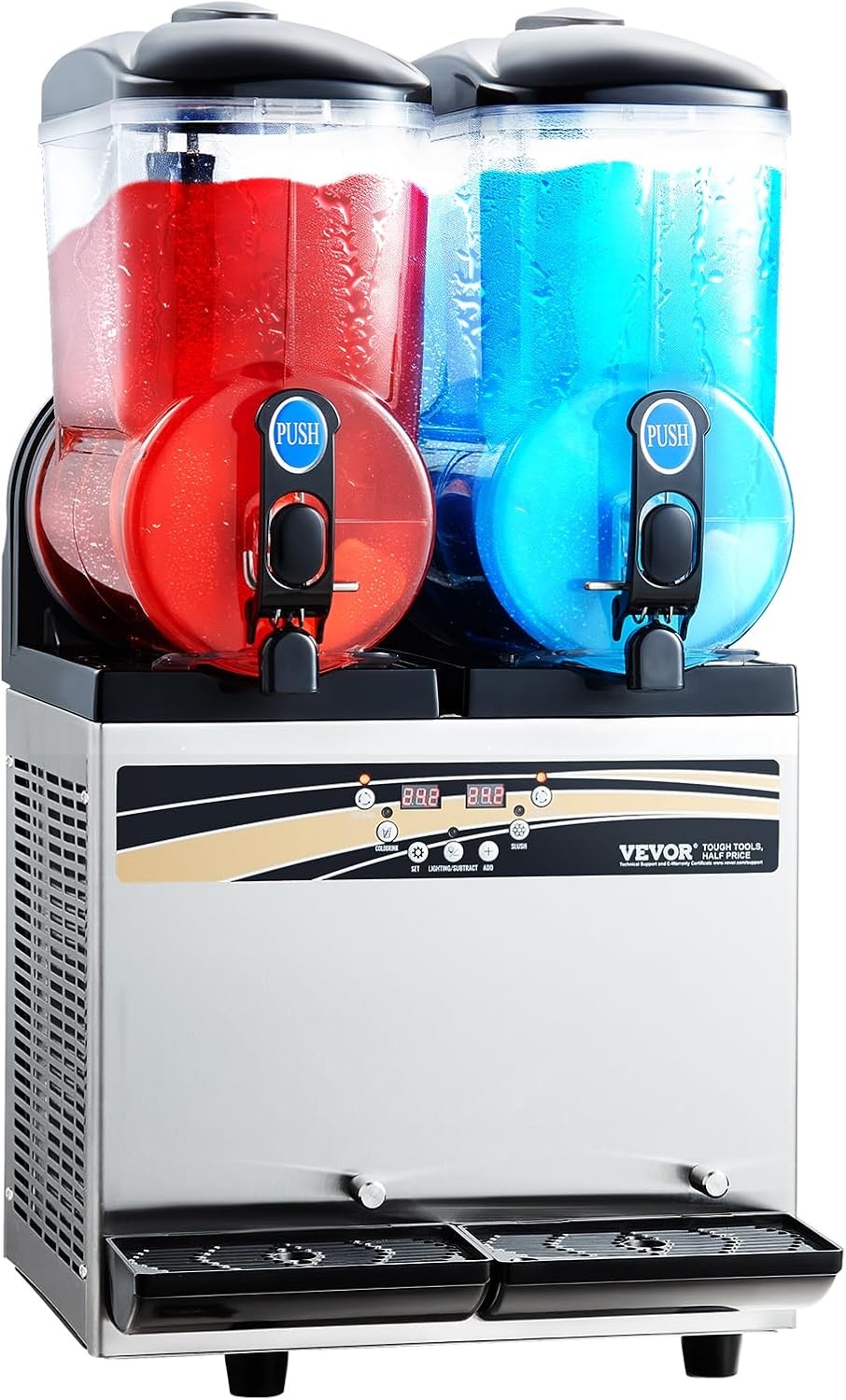image:imageVEVOR Commercial Margarita Machine 15L Single Tank Commercial Slushie Machine 60 Cups Stainless Steel Margarita Smoothie Frozen Drink Maker Slushy Maker for Home Party Restaurants Cafe Bars15Lx2