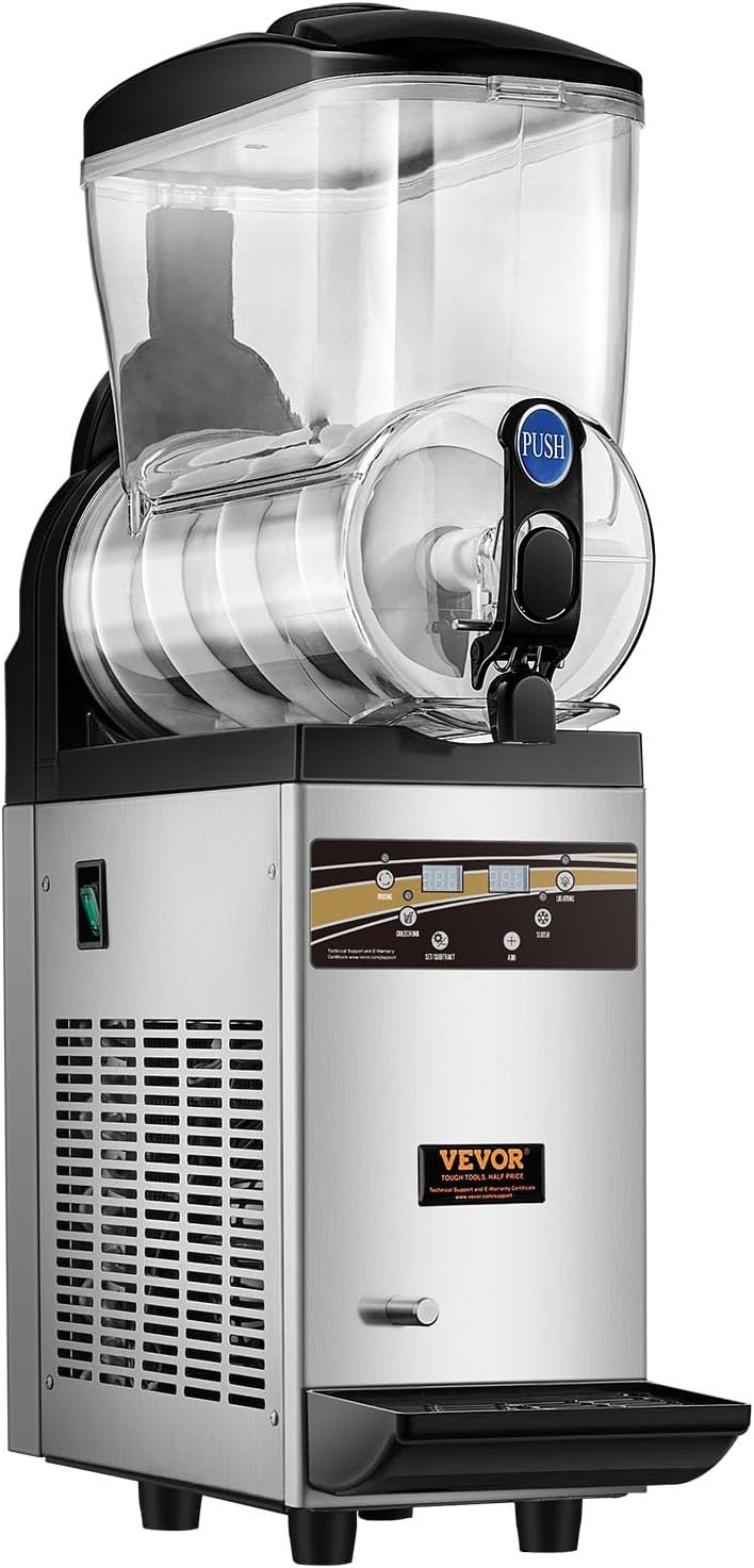image:imageVEVOR Commercial Margarita Machine 15L Single Tank Commercial Slushie Machine 60 Cups Stainless Steel Margarita Smoothie Frozen Drink Maker Slushy Maker for Home Party Restaurants Cafe Bars15 L1