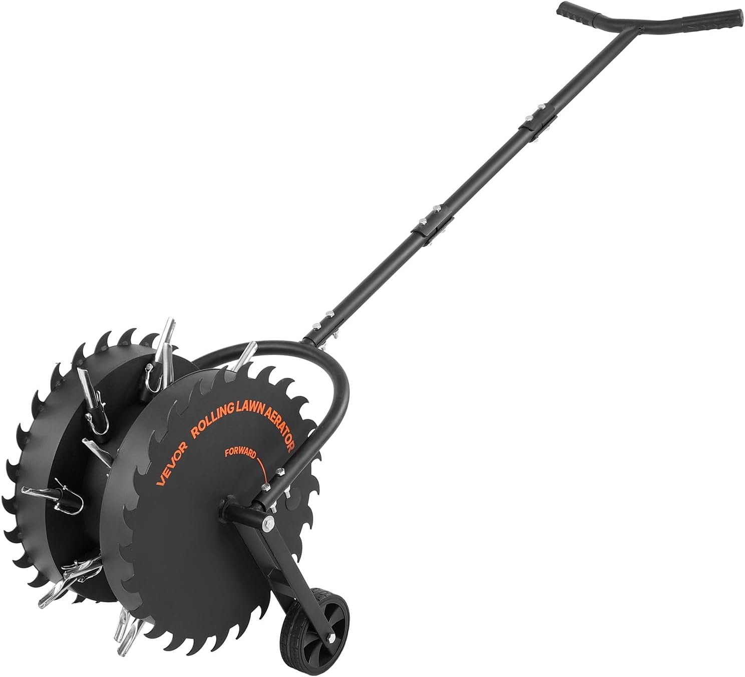 image:imageVEVOR Rolling Lawn Core Aerator 166 in Coring Aerator Roller with AntiClog Tines Heavy Duty amp RustResistant Yard Grass Pulling Plugs Manual Aeration Tool for Compacted Garden Soil Loosening