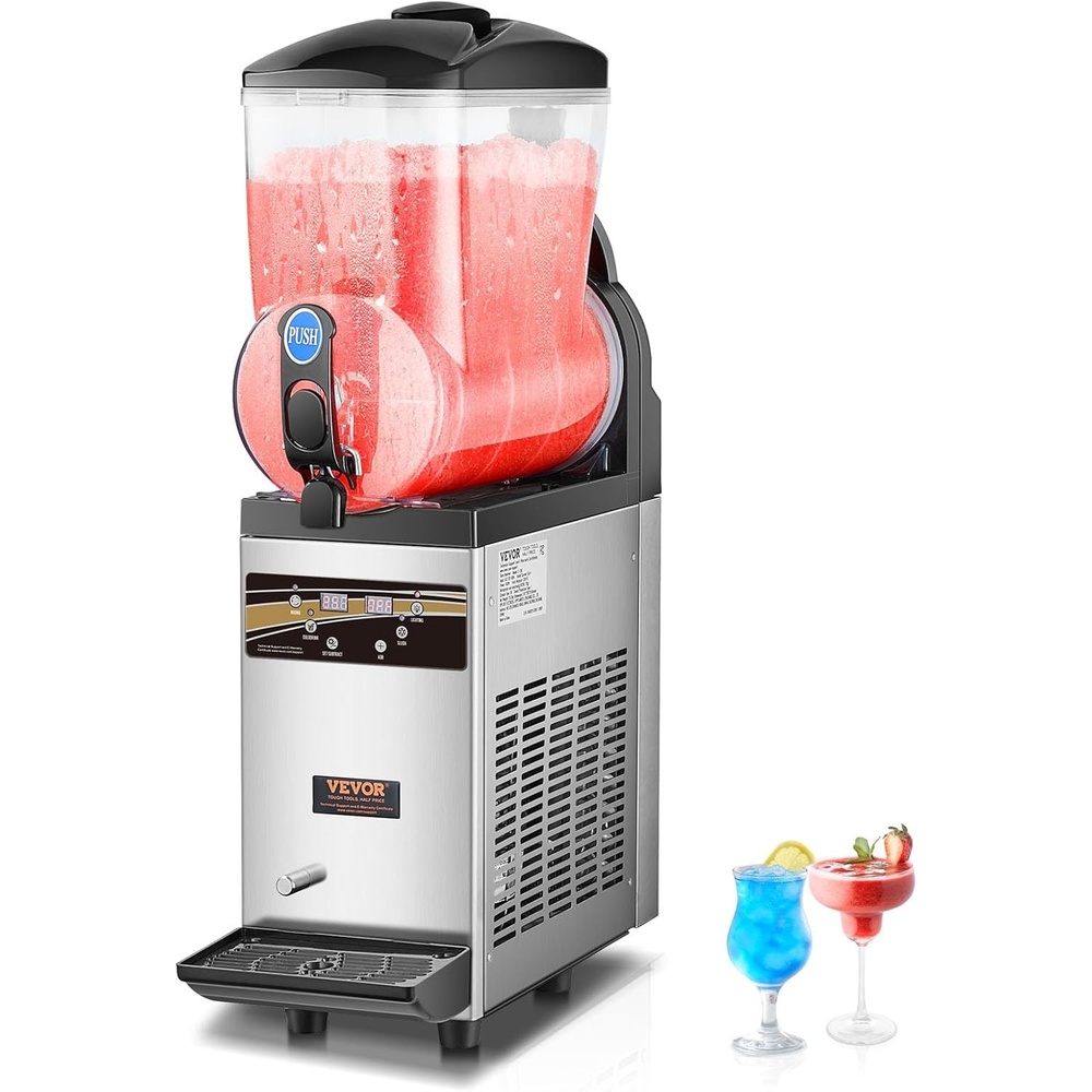 image:imageVEVOR Commercial Margarita Machine 15L Single Tank Commercial Slushie Machine 60 Cups Stainless Steel Margarita Smoothie Frozen Drink Maker Slushy Maker for Home Party Restaurants Cafe Bars15 L1