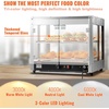 VEVOR 110V 24-Inch Commercial Food Warmer Display, 2-Tier 800W Electric Pizza Warmer Display 86-185℉, Tempered-Glass Door Pastry Display Case, Restaurant Heated Cabinet(Commercial Food Warmer Display)