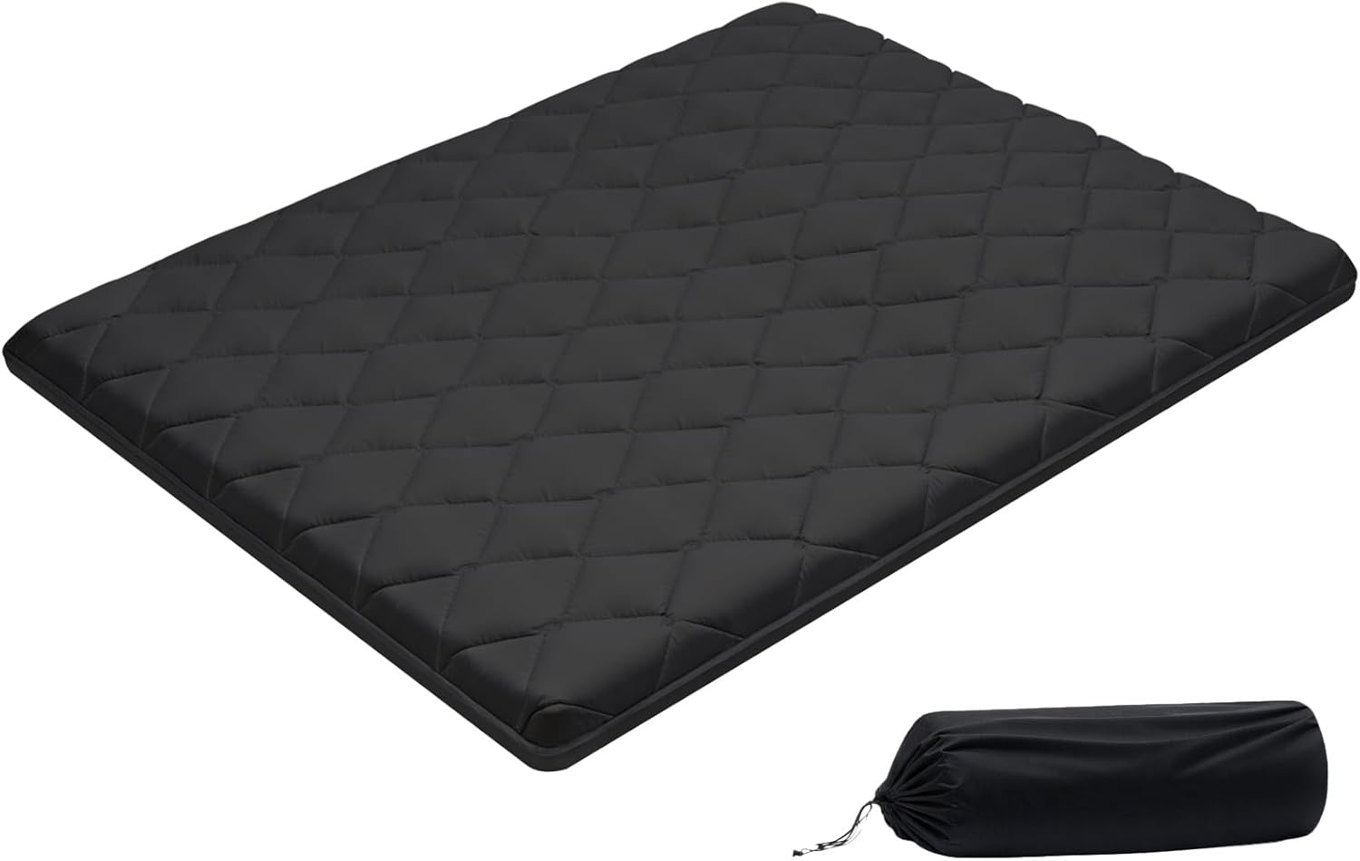 image:imageVEVOR Japanese Floor Mattress Futon Mattress 100 High Density Comfortable Foam Foldable Tatami Mat with Storage Bag Sleeping Pad for Camping Dormitory YogaBlack