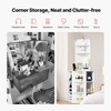 VEVOR 32″ Corner Storage Cabinet, 3 Tiers Small Storage Cabinet with 2 Wooden Doors & Adjustable Shelves, Freestanding Corner Kitchen Cabinet for Living Room, Kitchen, Laundry Room, Bathroom, White(T2)