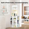 VEVOR 32″ Corner Storage Cabinet, 3 Tiers Small Storage Cabinet with 2 Wooden Doors & Adjustable Shelves, Freestanding Corner Kitchen Cabinet for Living Room, Kitchen, Laundry Room, Bathroom, White(T2)