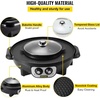 VEVOR Hot Pot with Grill, 1800W 2-in-1 Electric Smokeless Grill and Hot Pot, Korean BBQ Shabu Shabu Hotpot with Separate Dual Temperature Control, Non-stick Pan, for 2-8 People Family Dining(1000W(Hot Pot)+1200W(BBQ Grill))