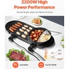 VEVOR Hot Pot with Grill, 1800W 2-in-1 Electric Smokeless Grill and Hot Pot, Korean BBQ Shabu Shabu Hotpot with Separate Dual Temperature Control, Non-stick Pan, for 2-8 People Family Dining(2200W 2-in-1)