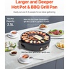 VEVOR Hot Pot with Grill, 1800W 2-in-1 Electric Smokeless Grill and Hot Pot, Korean BBQ Shabu Shabu Hotpot with Separate Dual Temperature Control, Non-stick Pan, for 2-8 People Family Dining(1800W 2-in-1)