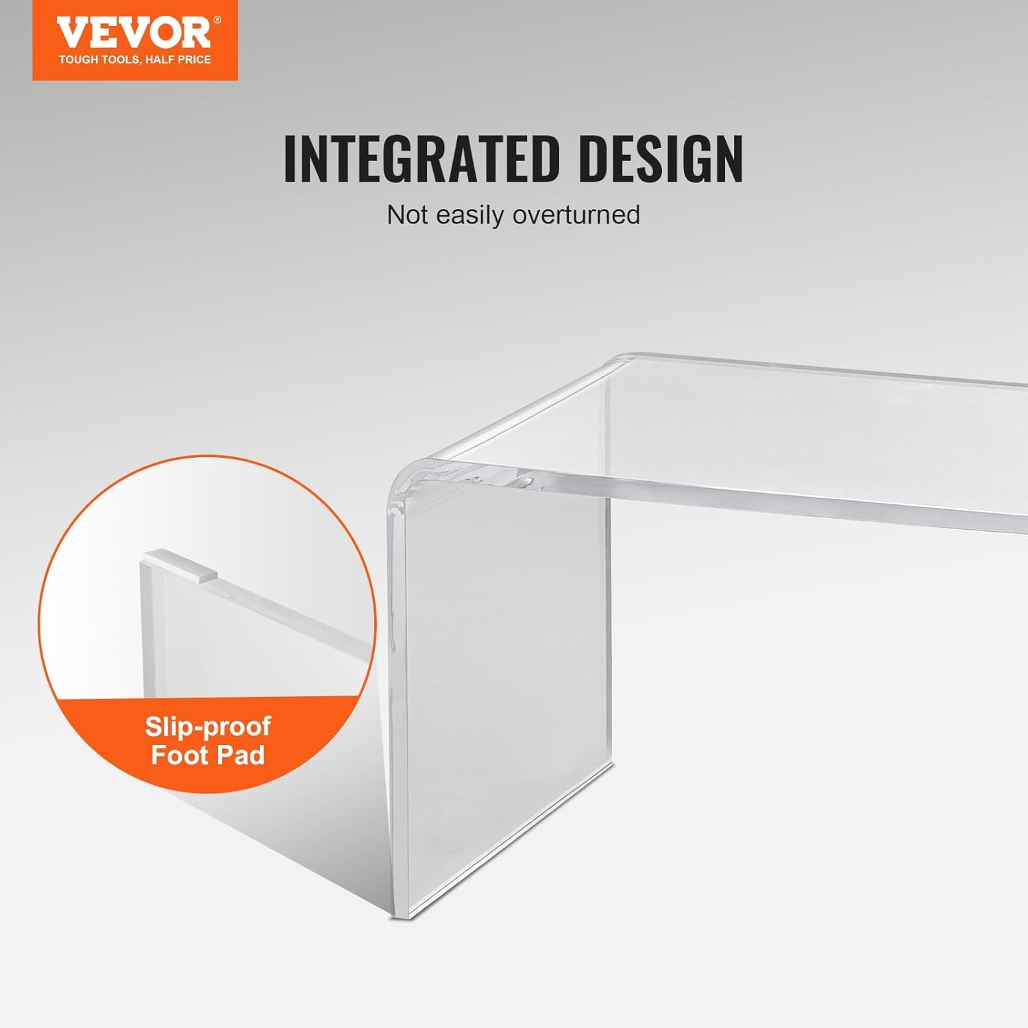 image:imageVEVOR Acrylic Coffee Table 2Tiers Center Table with Open Storage Shelf Modern Rectangle Acrylic Coffe Desk for Living Room Dining Room Kitchen Island Office 315 W x 197 D x 157 H GreenClear Ushape