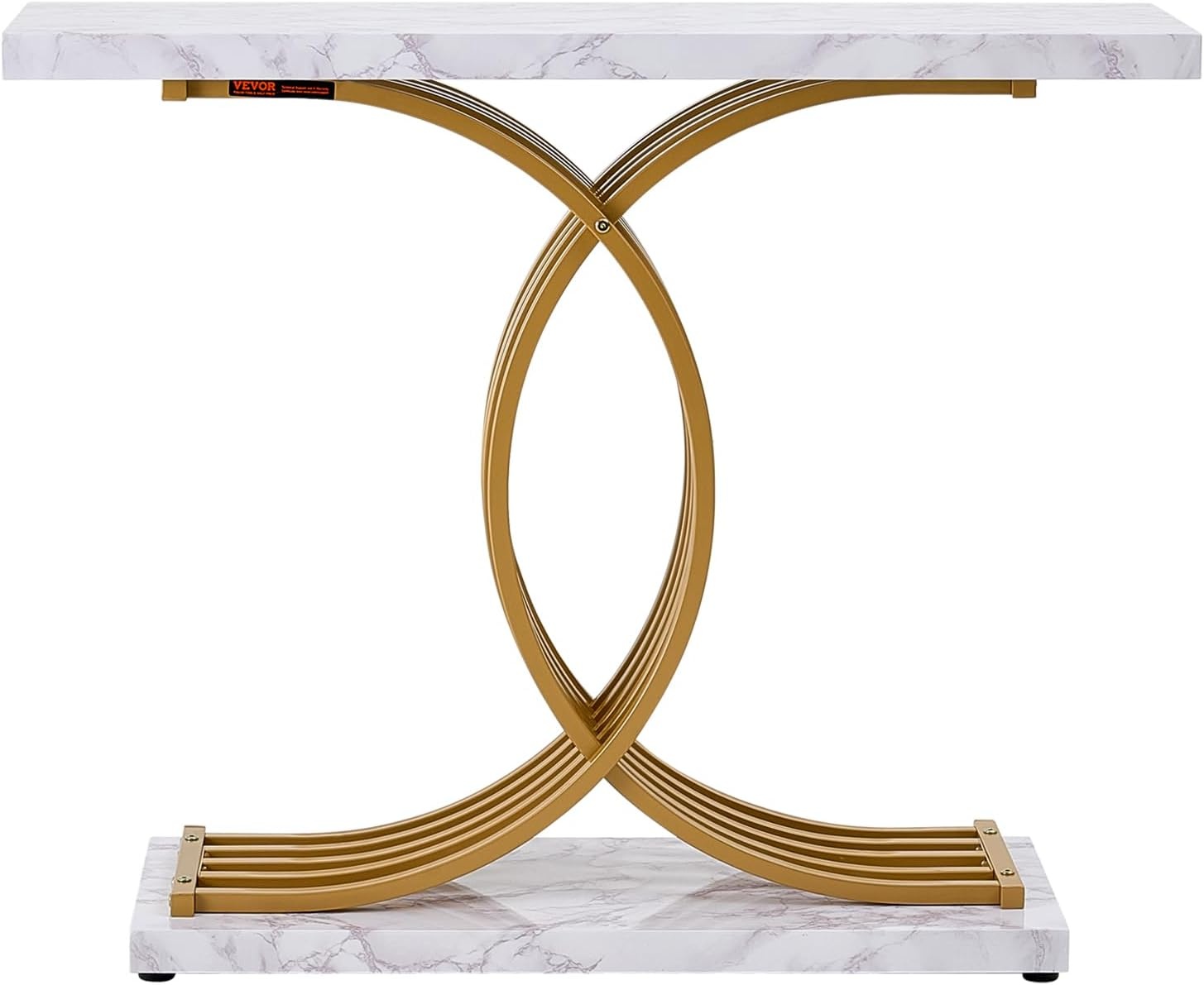 image:imageVEVOR Entryway Table 394 Inch Gold Console Table Narrow Console Table with Metal Frame Modern Console Sofa Table for Living Room Entryway HallwayWhite