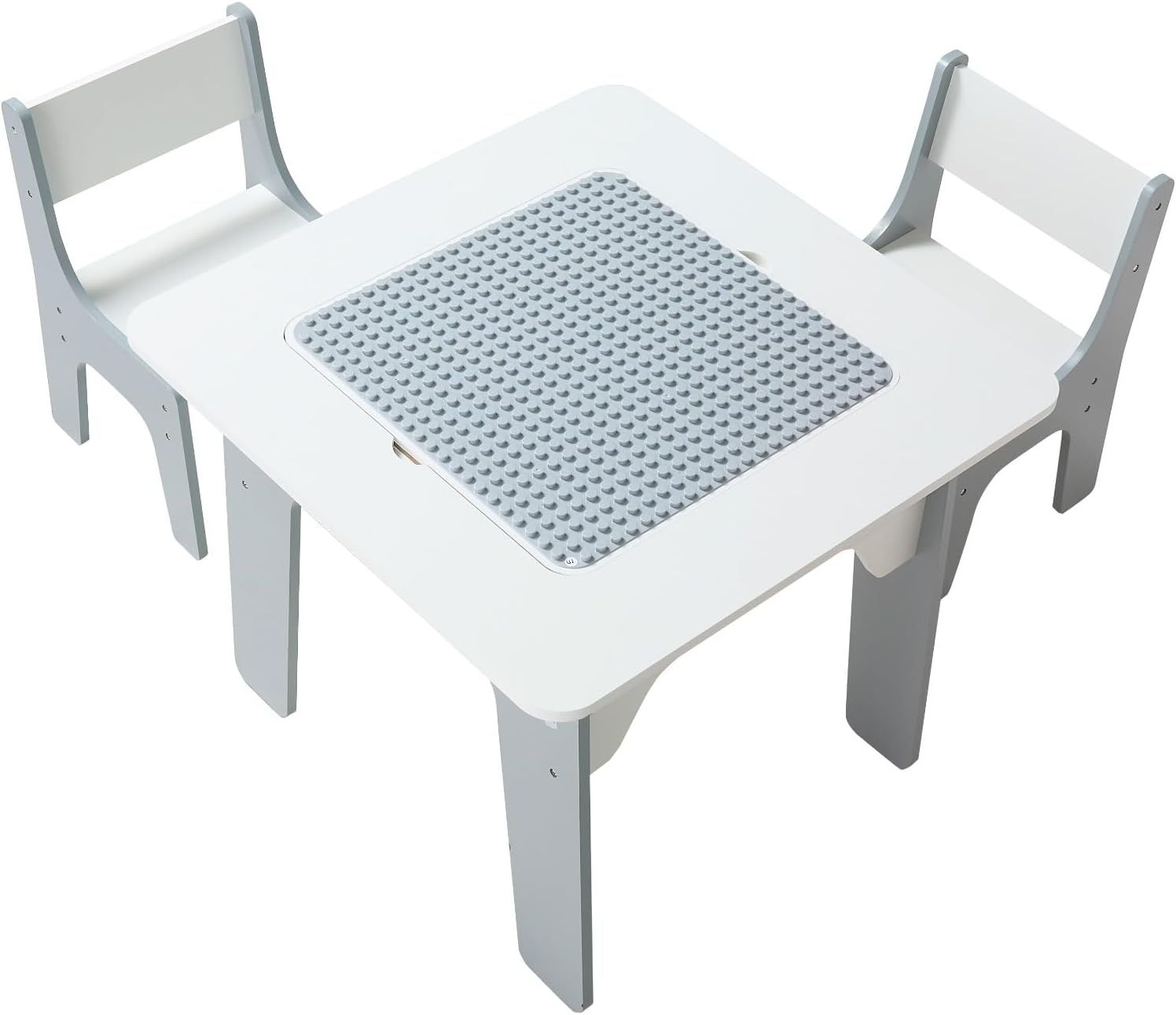 image:imageVEVOR Kid Activity Table and 2 Chairs Set 232320inch Graffiti amp Building Blocks DoubleSided Tabletop Toddler Play Table with Storage for Kids 3 Years Large Storage Space Gift for Boys amp Girls232320inch