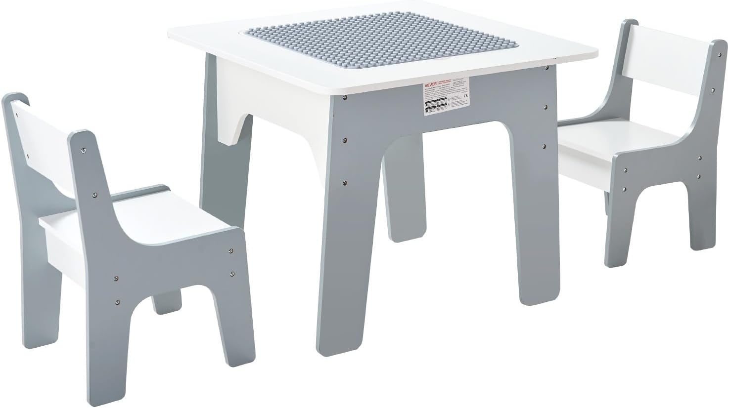 image:imageVEVOR Kid Activity Table and 2 Chairs Set 232320inch Graffiti amp Building Blocks DoubleSided Tabletop Toddler Play Table with Storage for Kids 3 Years Large Storage Space Gift for Boys amp Girls232320inch